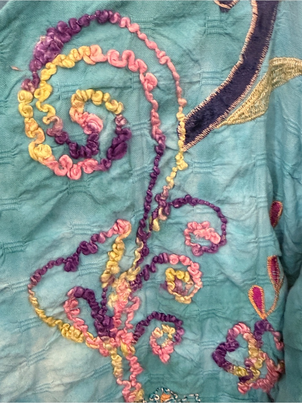 Mirasol Turquoise Embroidered Button-Front Jacket - Picture 4 of 5